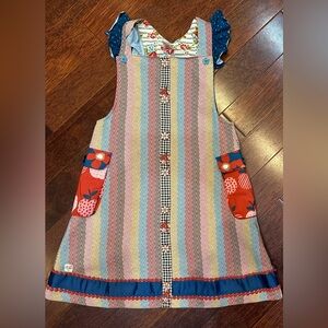 SOLD ON X POST   AMAZING! Wildflowers Chevron, Stripes, 🍎, & Floral Dress